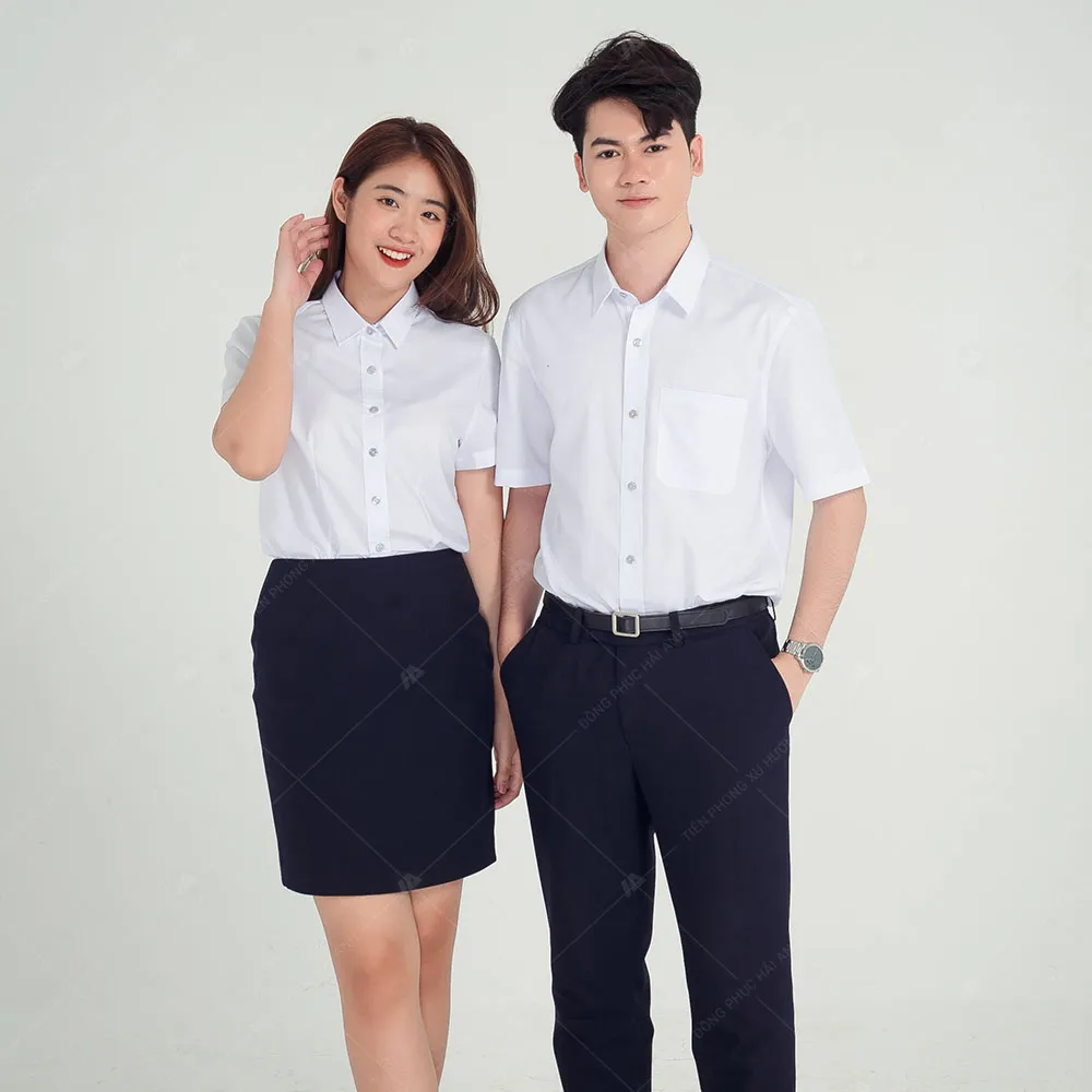 Các kiểu áo sơ mi công sở phổ biến cho nam và nữ