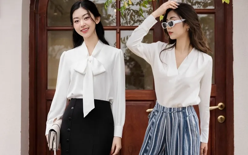 Gợi ý phối đồ với áo sơ mi công sở cho nam và nữ
